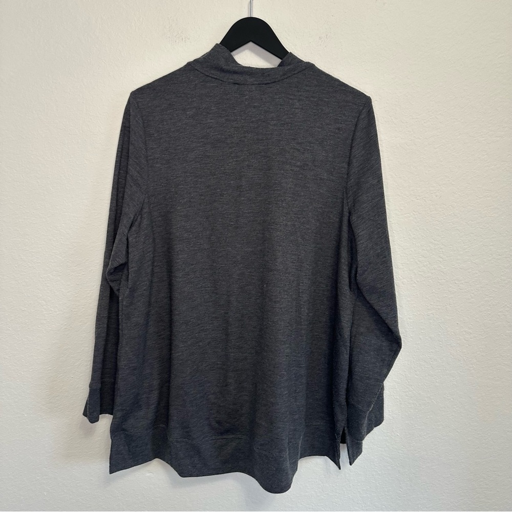 Women’s Logo Lounge Dark Gray Long Sleeve Zip-Up Jacket – Size 1X - Picture 5 of 5